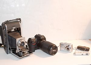 Cameras from Large to Small, Film to Digital.